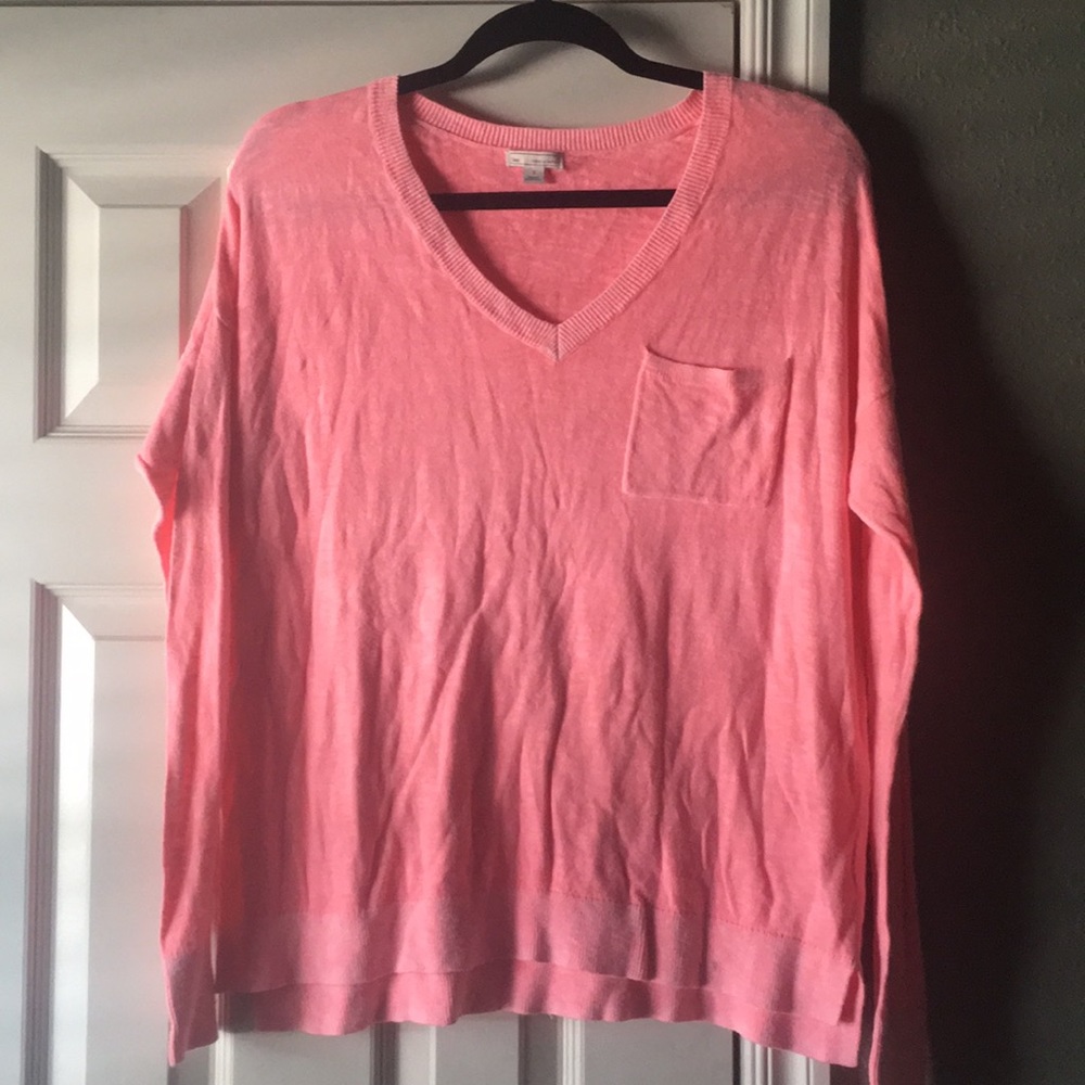 lightweight, bright pink GAP sweater